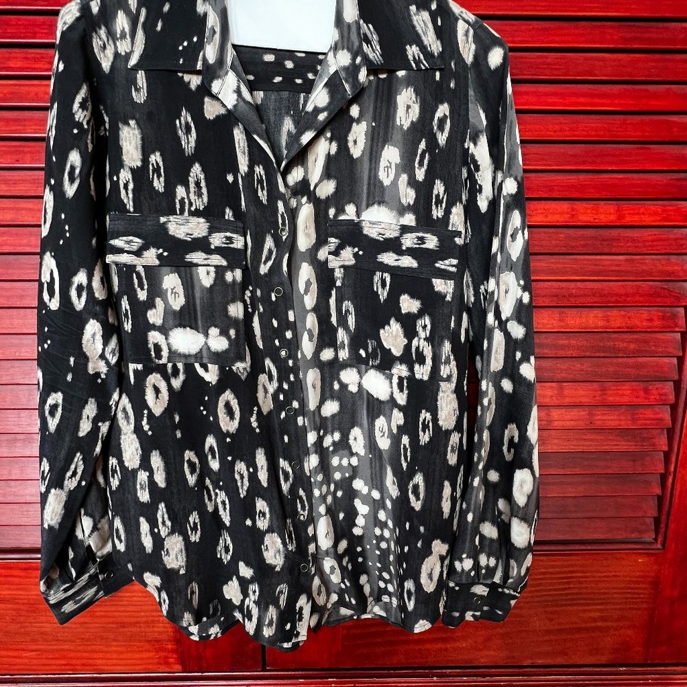 L'Agence Silk Print Blouse, size small